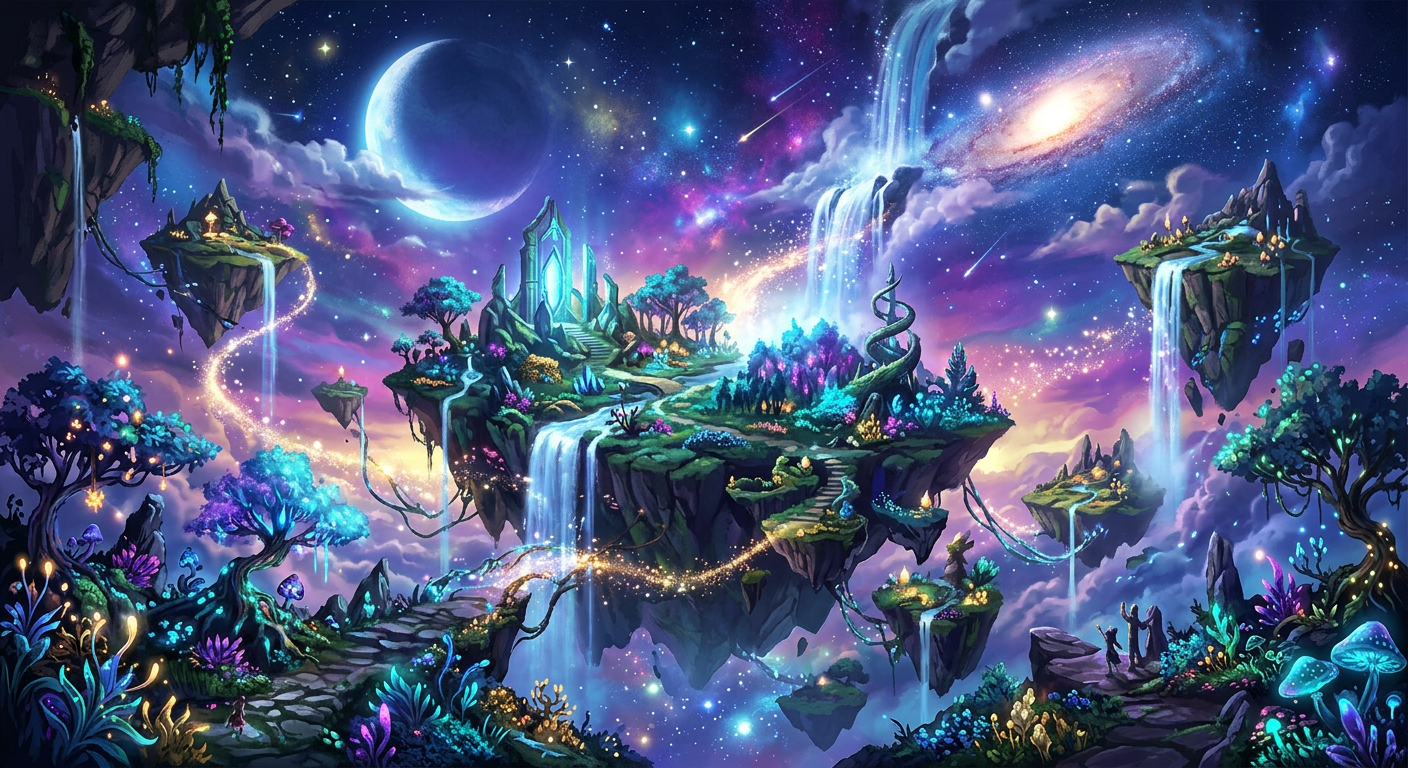 AI-generated surreal fantasy dreamscape